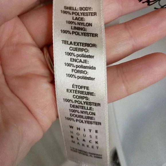 WHITE‎ HOUSE BLACK MARKET Barbiecore boho chic lace flowy floral top (#888) - Picture 8 of 9